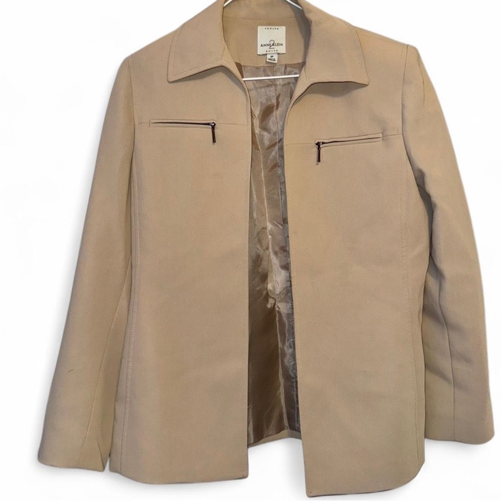 Anne Klein Tan Blazer Versatile Suit Jacket